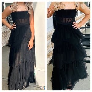 Black tiered prom/formal dress